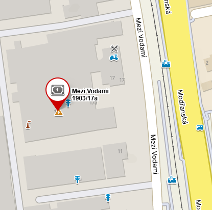 Mapa: Mezi vodami 17a, Praha 4 — Modřany